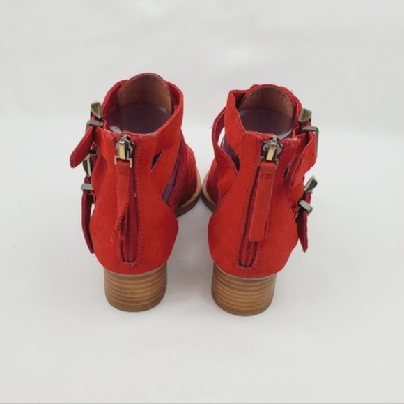 Jeffrey Campbell Red Strappy Sandals with Low Heel - Picture 6 of 12